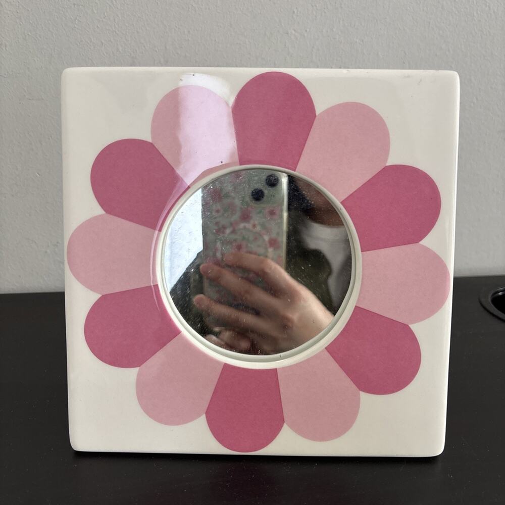 Lenox Gorham Merry Go Round “Mary Mary Quite Contrary” Pink Flower Square Mirror